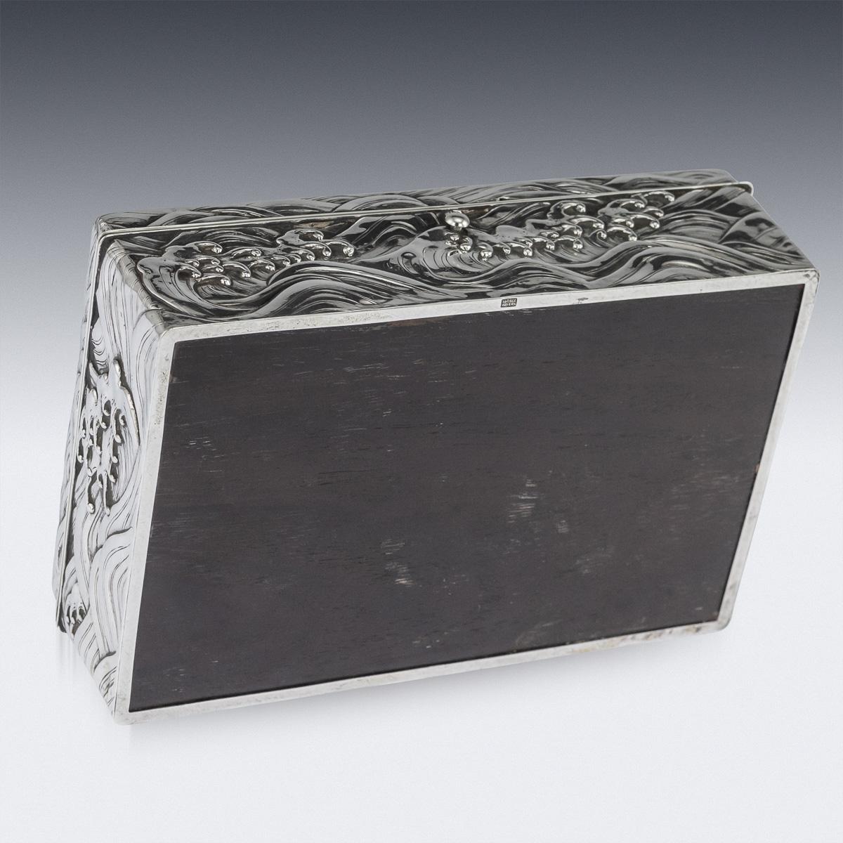 20th Century Japanese Meiji Solid Silver Dragon Cigar Box, circa 1900 8