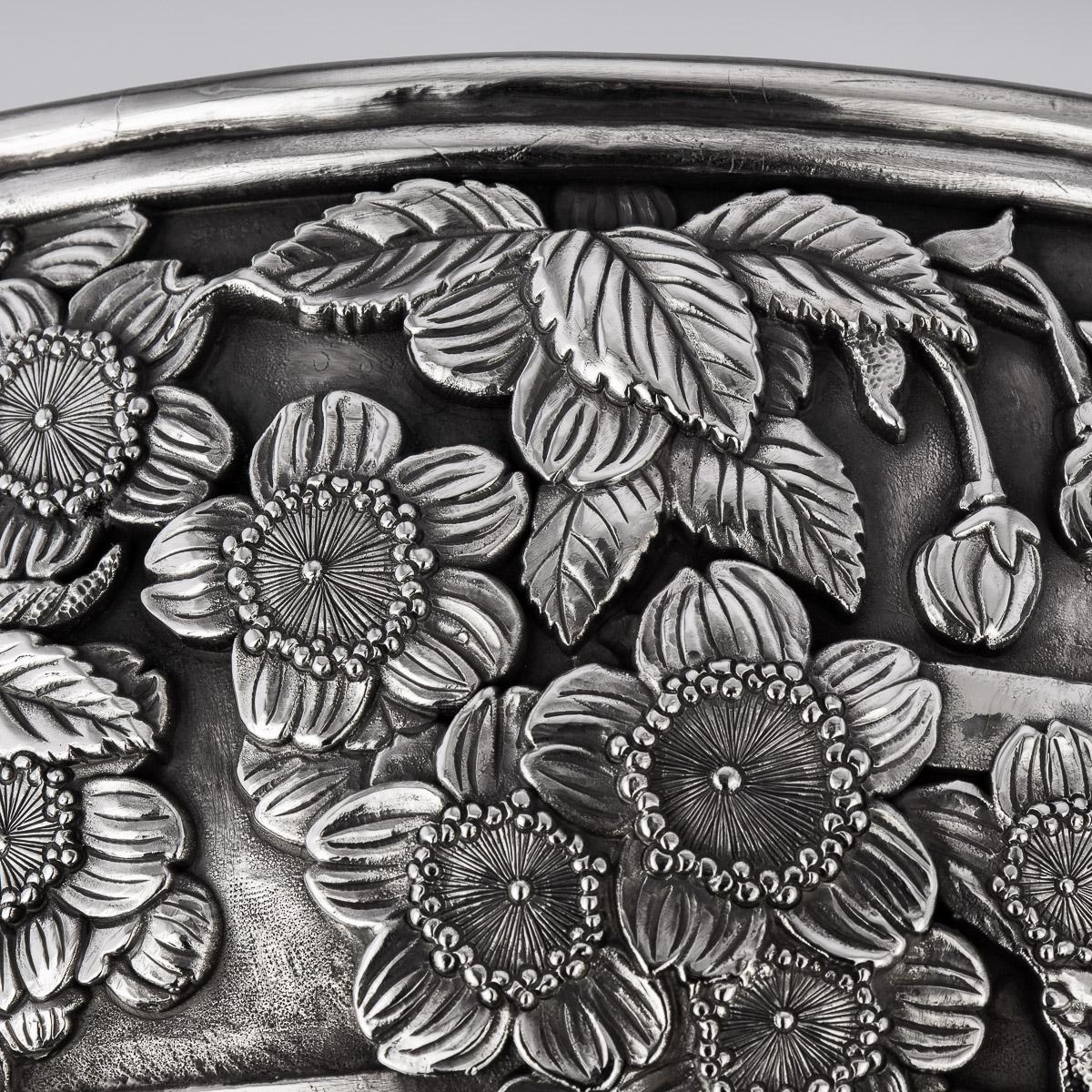 20th Century Japanese Monumental Meiji Period Solid Silver Bowl, C.1900 For Sale 9