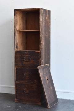 20th Century Japanese Old Shelf Drawer / Tansu Chest / Wooden Exhibition Stand