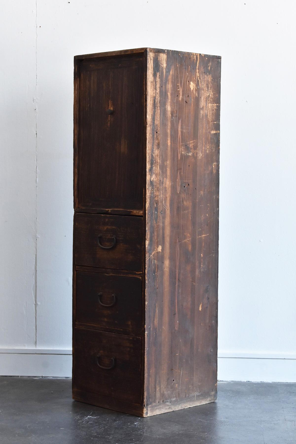 Woodwork 20th Century Japanese Old Shelf Drawer / Tansu Chest / Wooden Exhibition Stand