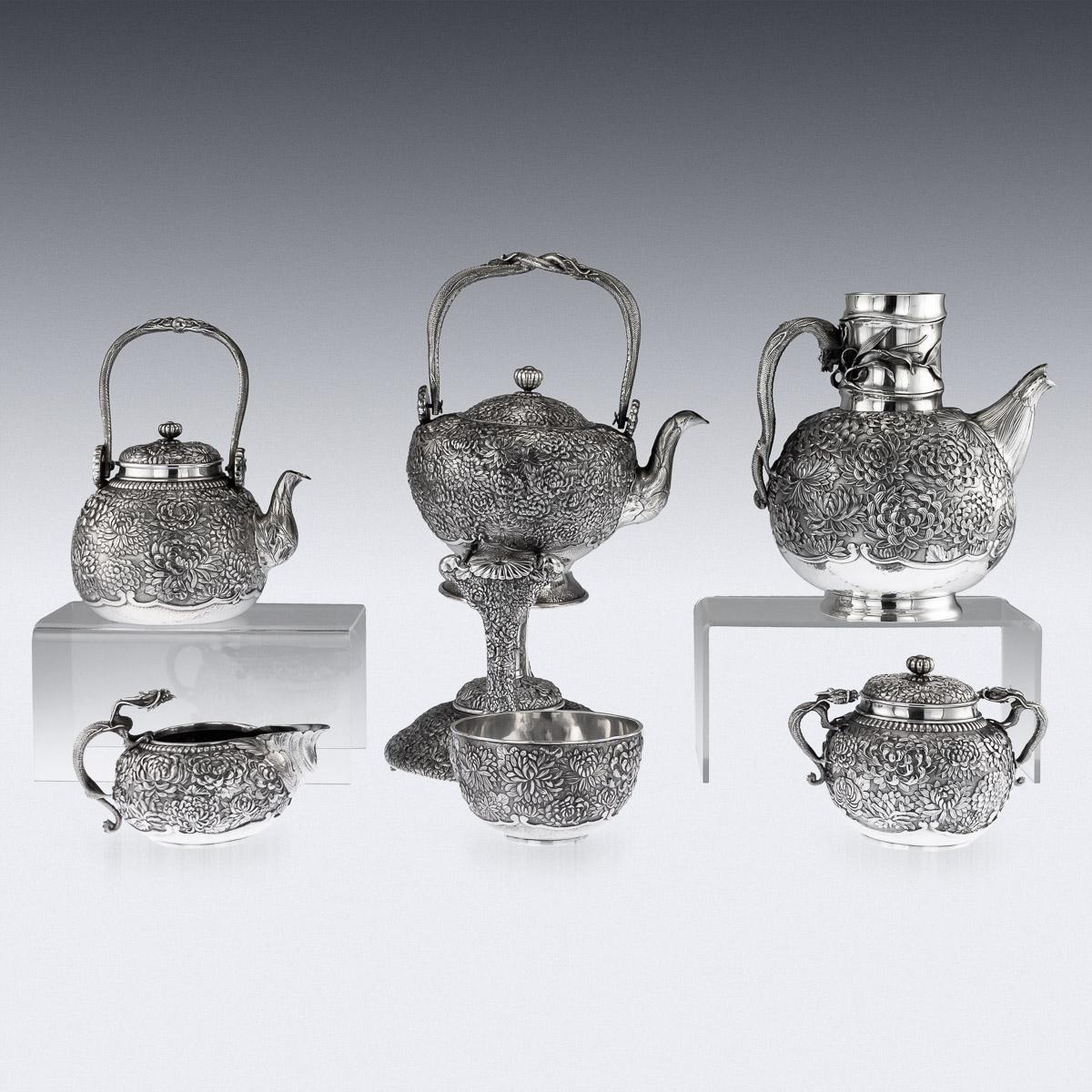 20th Century Japanese Silver Tea & Coffee Service on Tray, Konoike, circa 1900 1