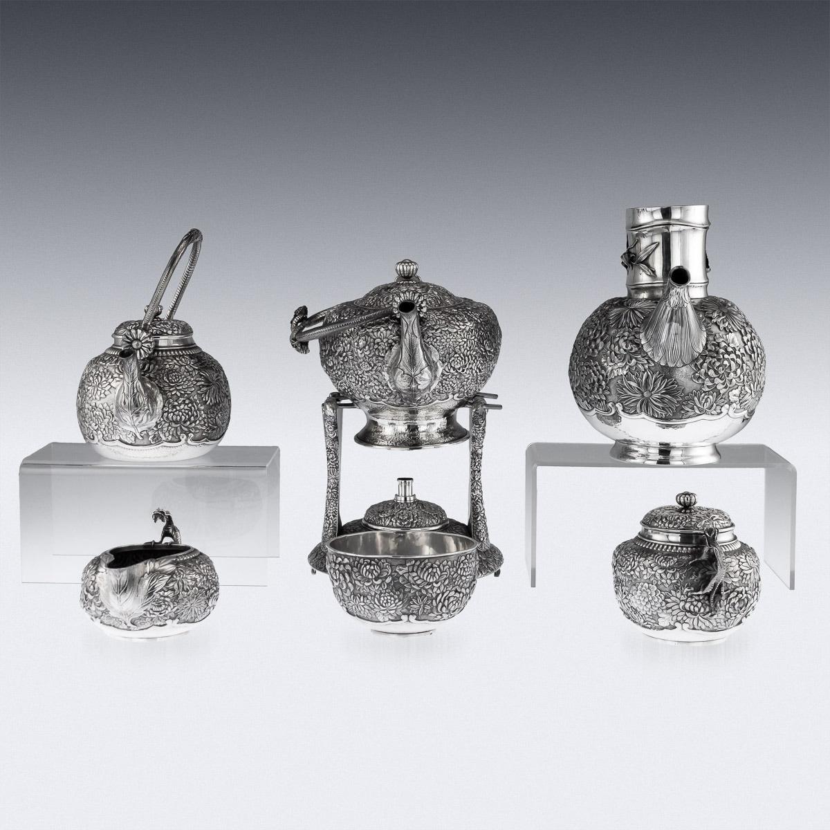 20th Century Japanese Silver Tea & Coffee Service on Tray, Konoike, circa 1900 2