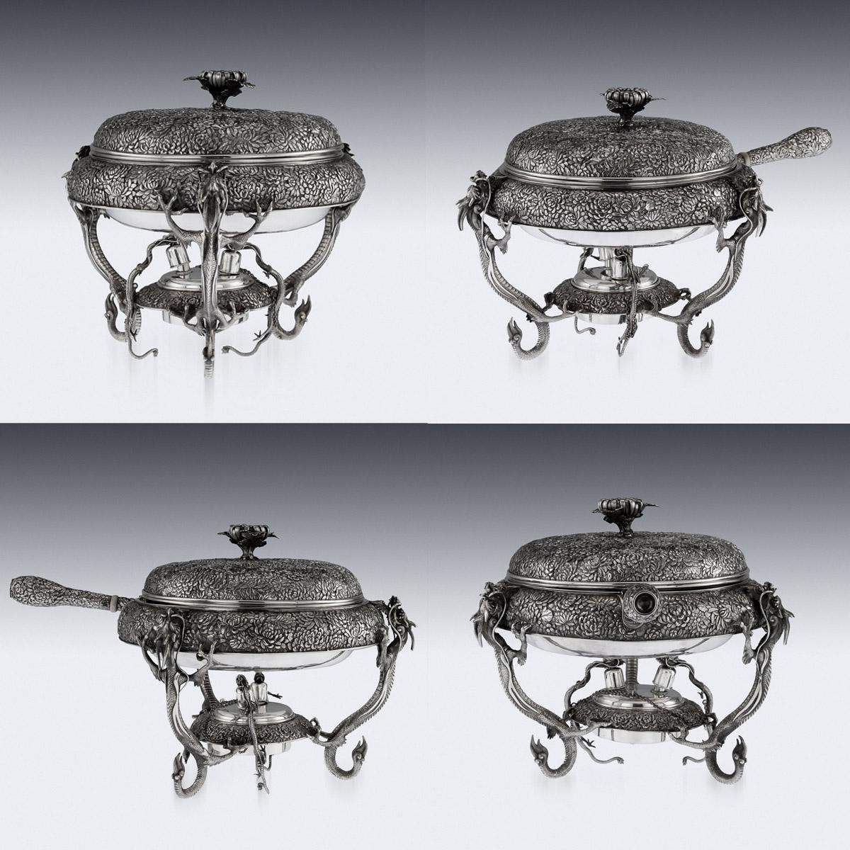 20th Century Japanese Silver Tea & Coffee Service on Tray, Konoike, circa 1900 4