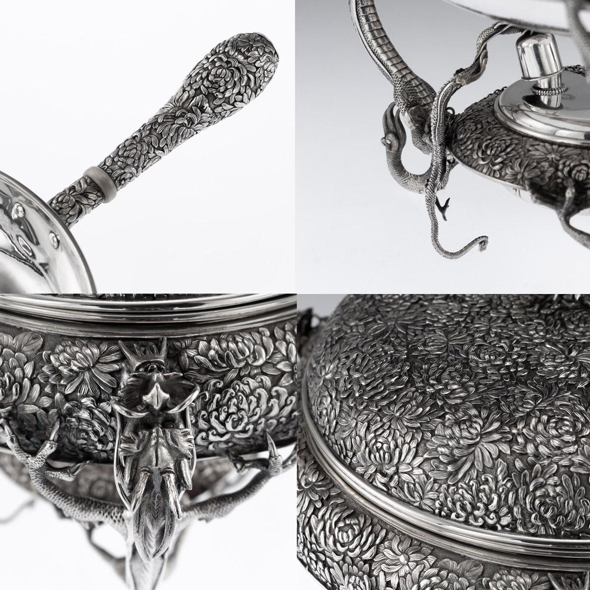 20th Century Japanese Silver Tea & Coffee Service on Tray, Konoike, circa 1900 5