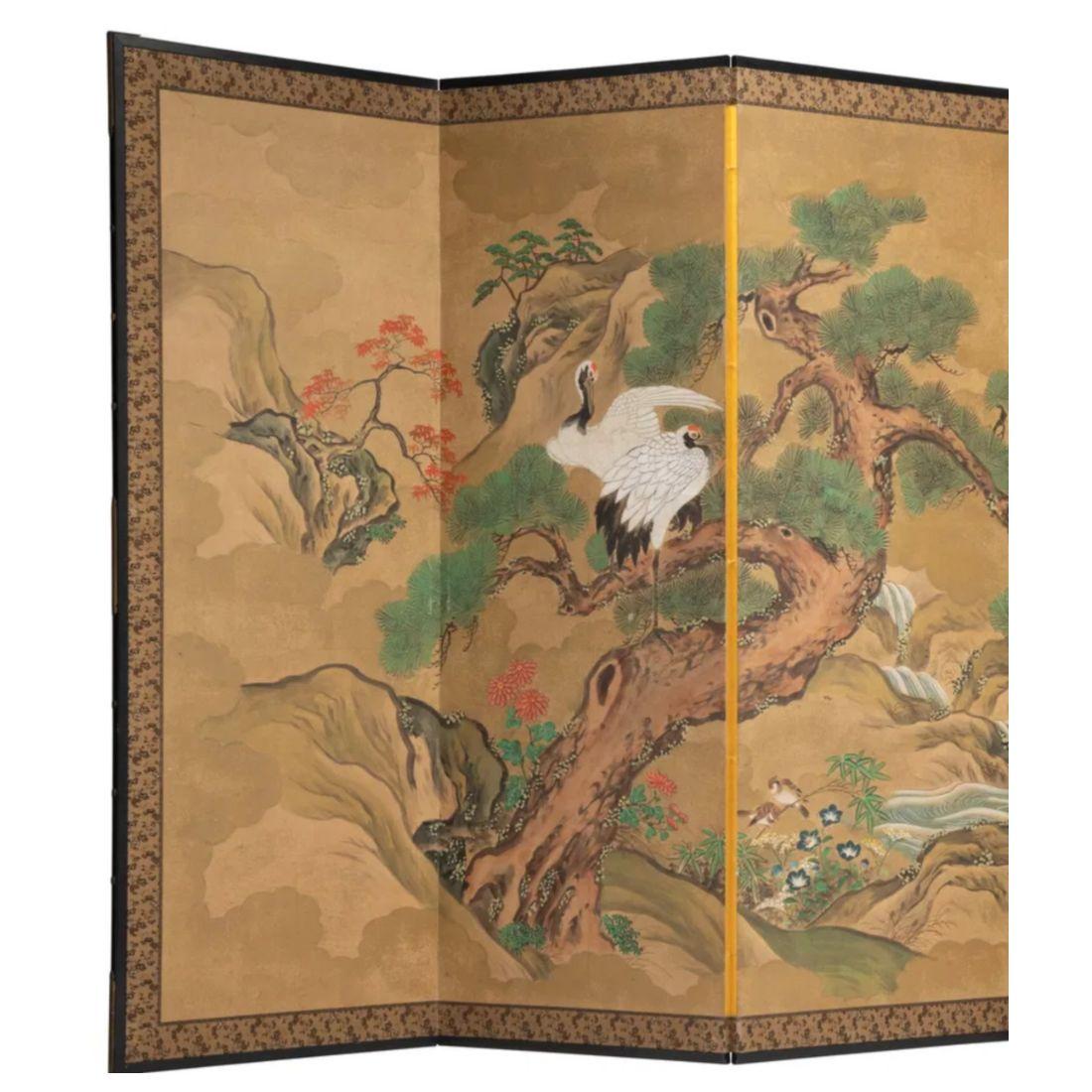 Anglo-Japanese 20th Century Japanese Six Panel River Screen For Sale