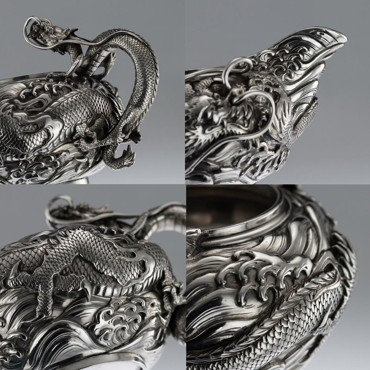 20th Century Japanese Solid Silver Massive Tea & Coffee Service Tray, circa 1900 7