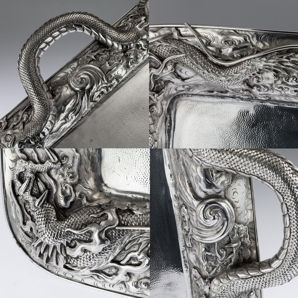 20th Century Japanese Solid Silver Massive Tea & Coffee Service Tray, circa 1900 8