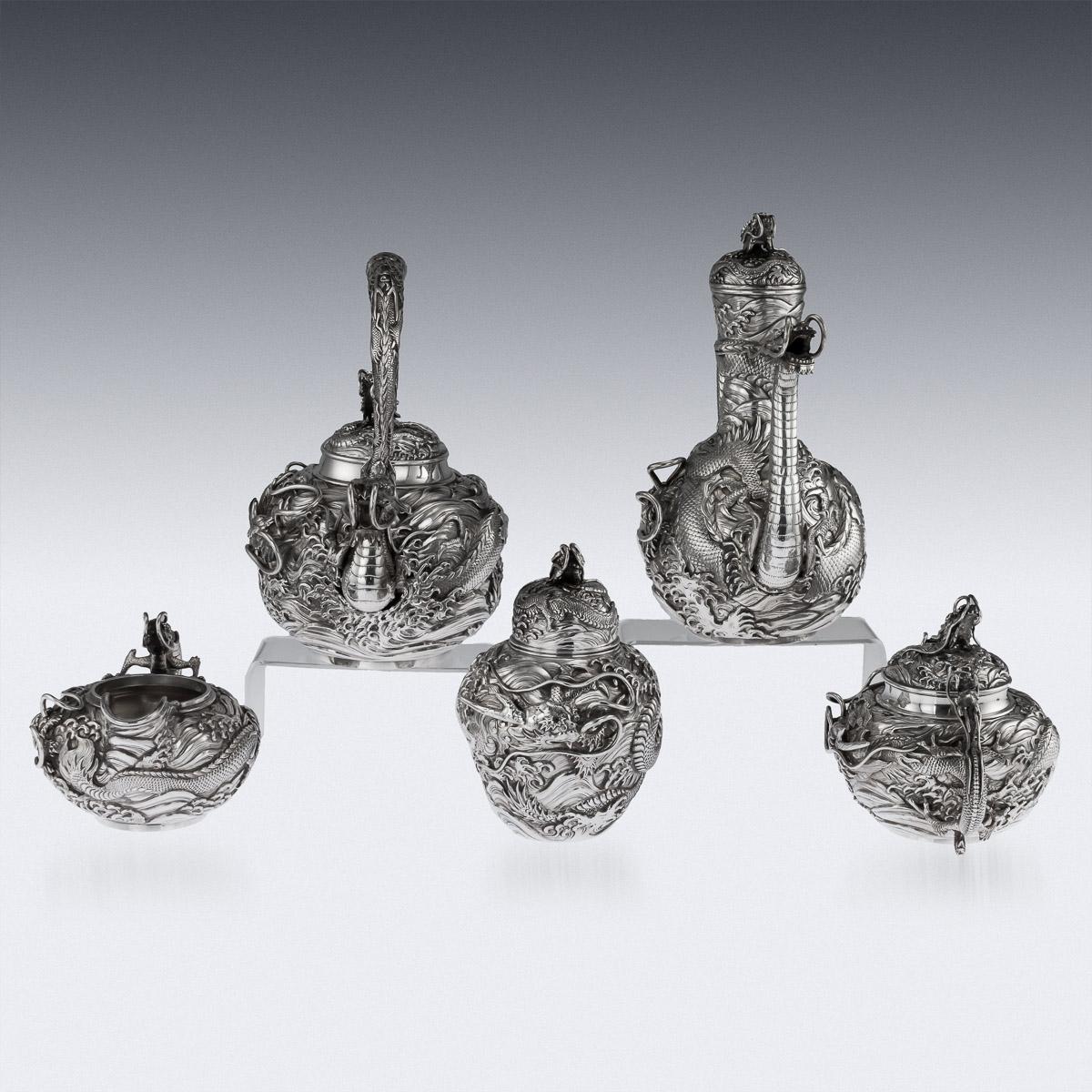 20th Century Japanese Solid Silver Massive Tea & Coffee Service Tray, circa 1900 2