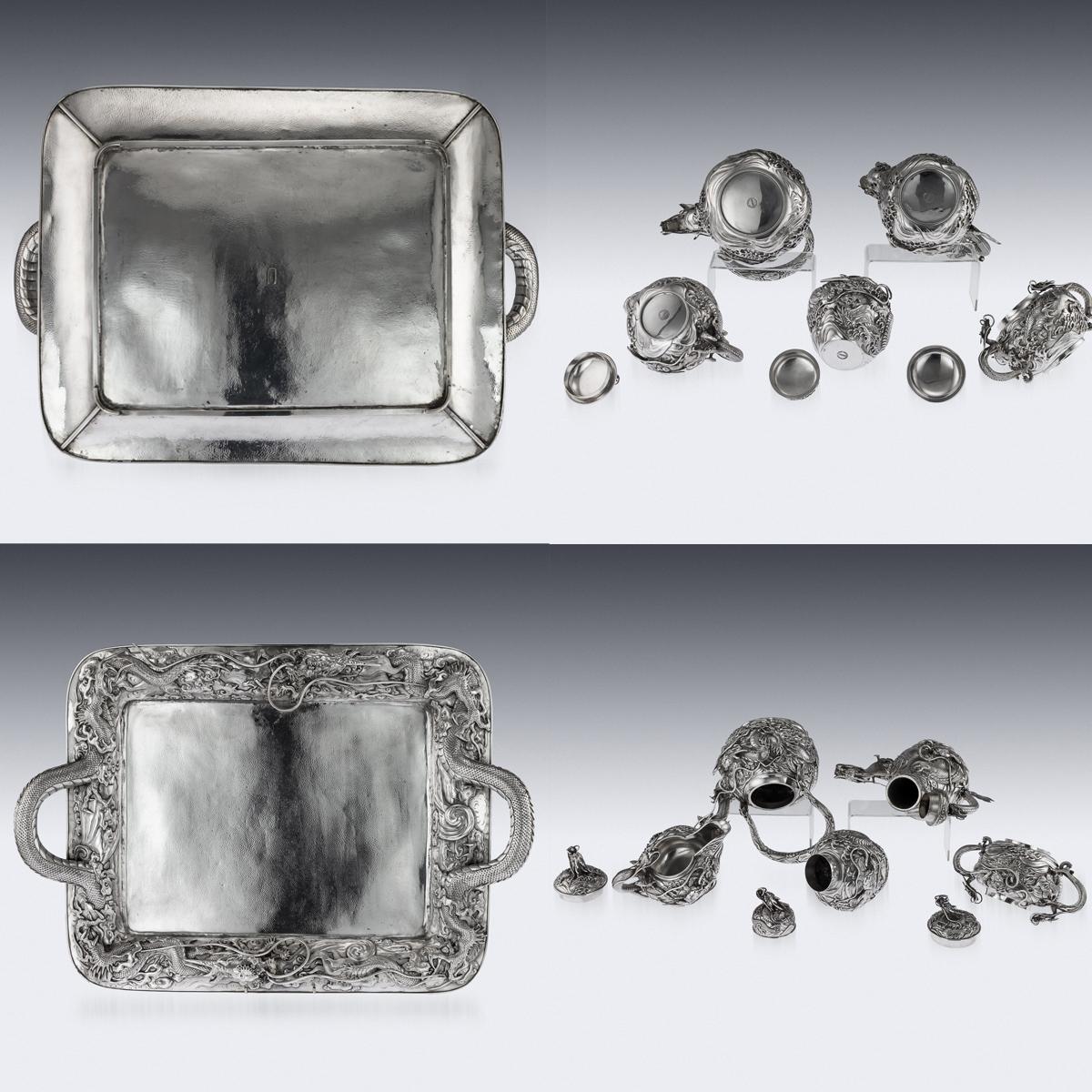 20th Century Japanese Solid Silver Massive Tea & Coffee Service Tray, circa 1900 3
