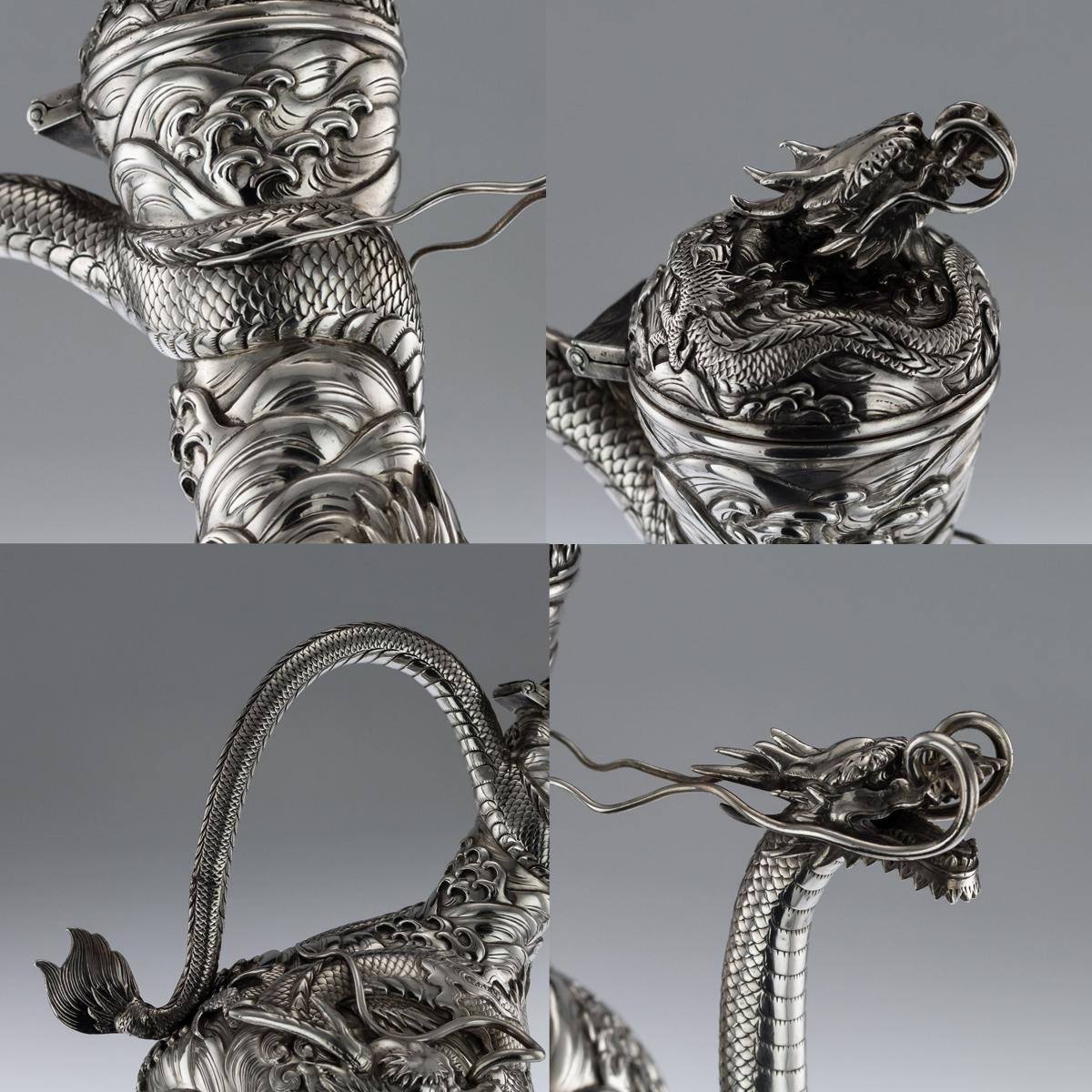 20th Century Japanese Solid Silver Massive Tea & Coffee Service Tray, circa 1900 4