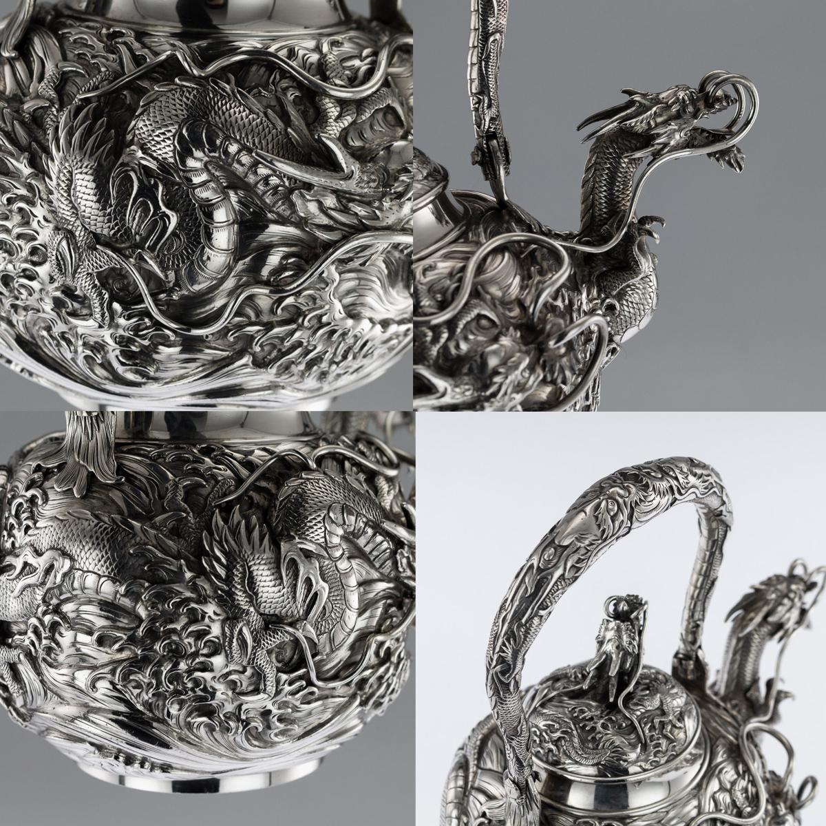 20th Century Japanese Solid Silver Massive Tea & Coffee Service Tray, circa 1900 5