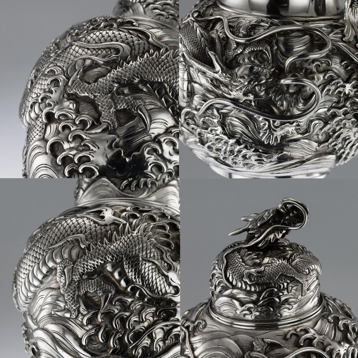 20th Century Japanese Solid Silver Massive Tea & Coffee Service Tray, circa 1900 6