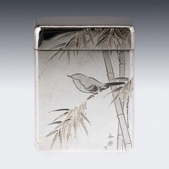 20th Century Japanese Solid Silver Playing Cards Box