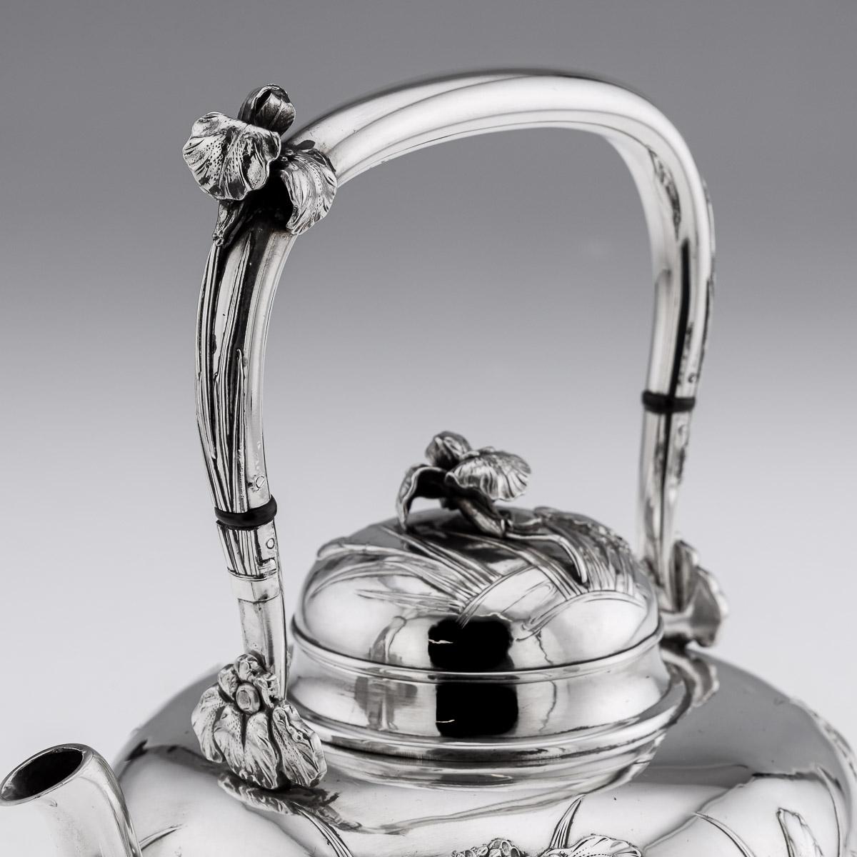 20th Century Japanese Solid Silver Tea & Coffee Service On Tray, c.1900 For Sale 3