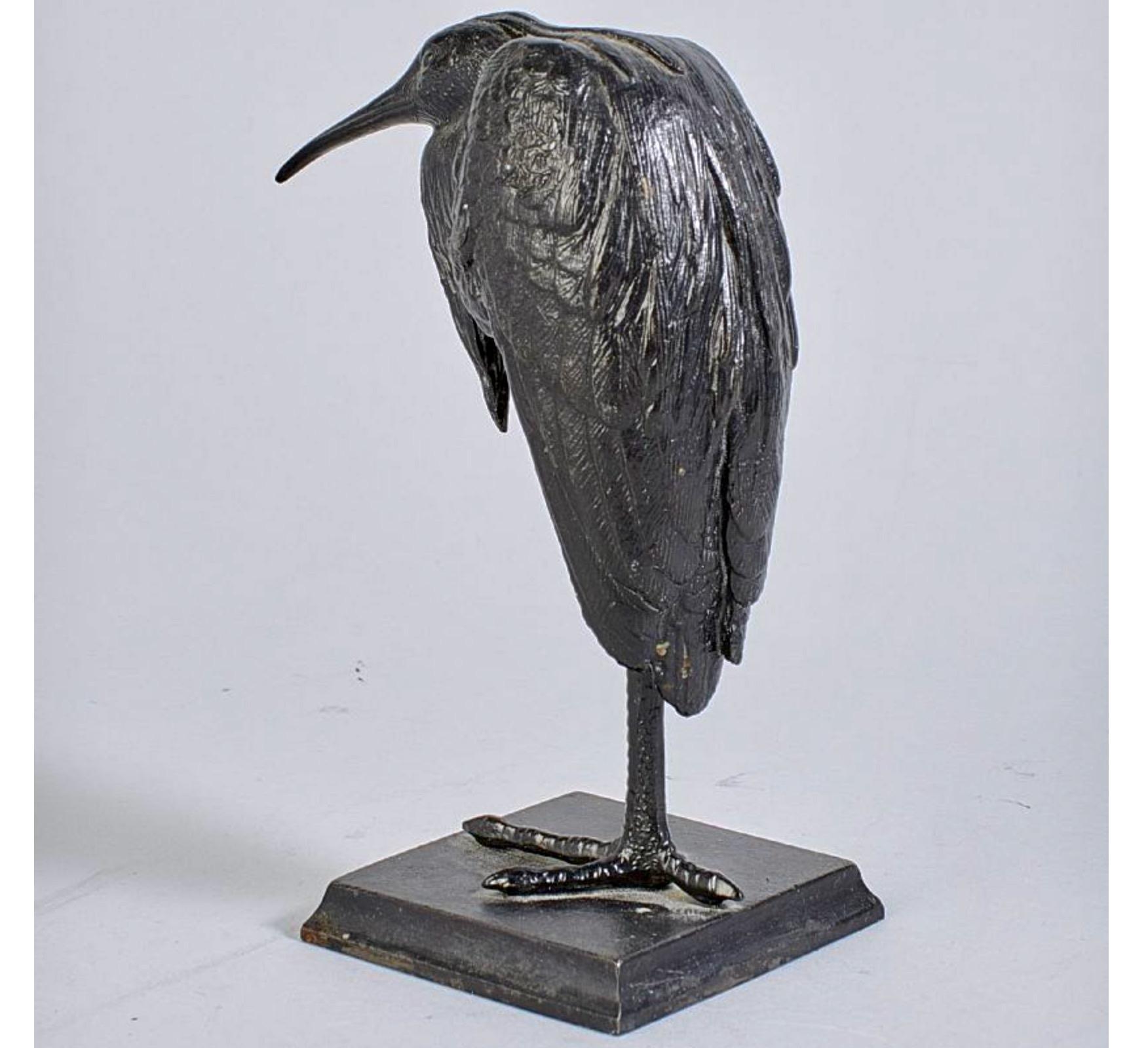20th Century Japanese Style Cast Iron Heron For Sale 1