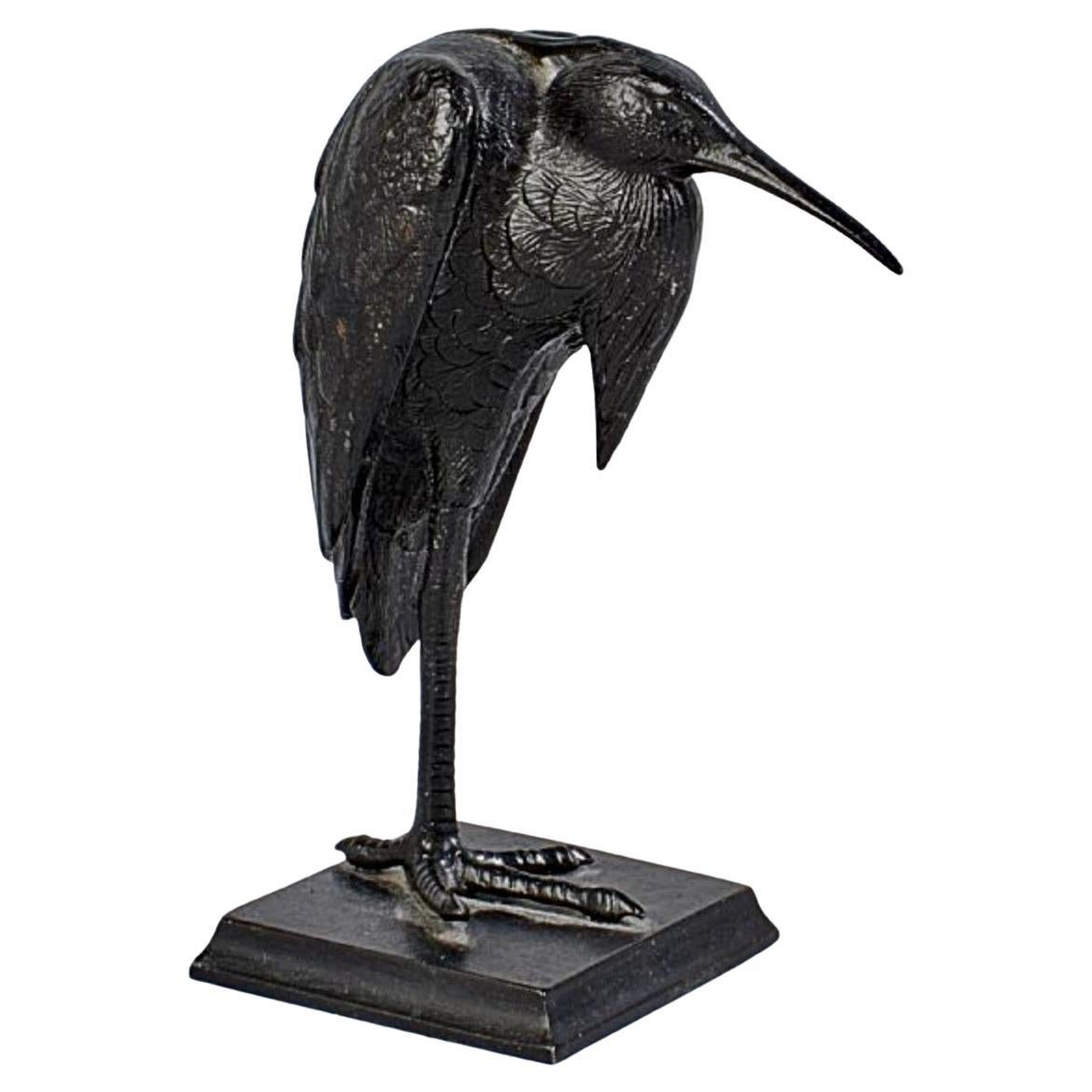 20th Century Japanese Style Cast Iron Heron