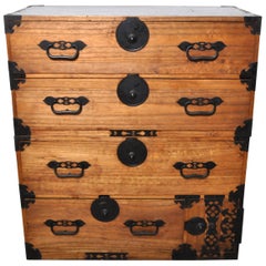 20th Century Japanese Tansu Chest in Two Parts