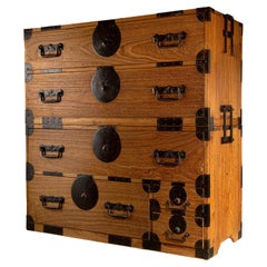 20th Century Japanese Tokyo Tansu Chest in Two Parts