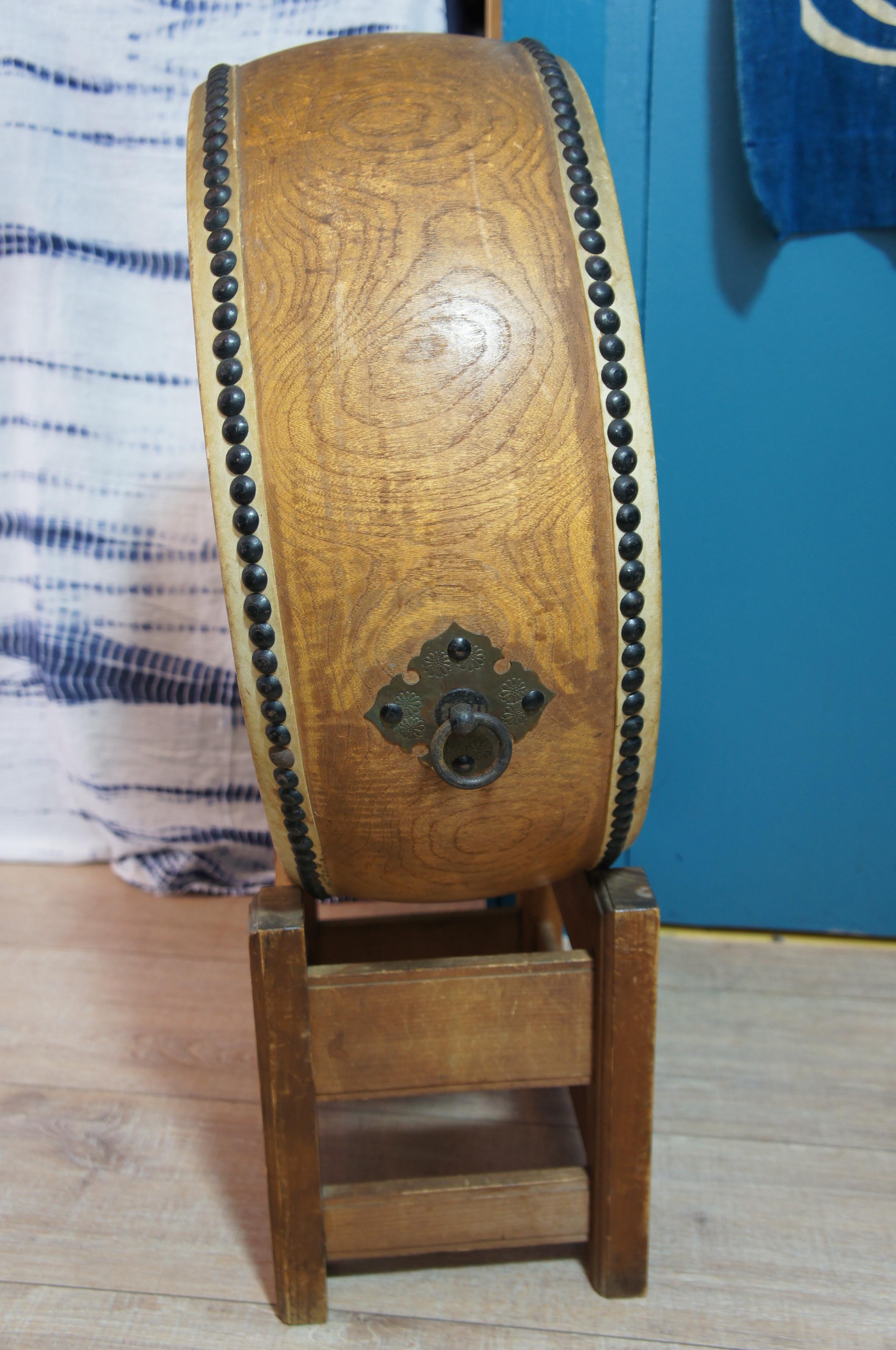 20th Century Japanese Traditional Flat Drum, Hira Taiko For Sale 4