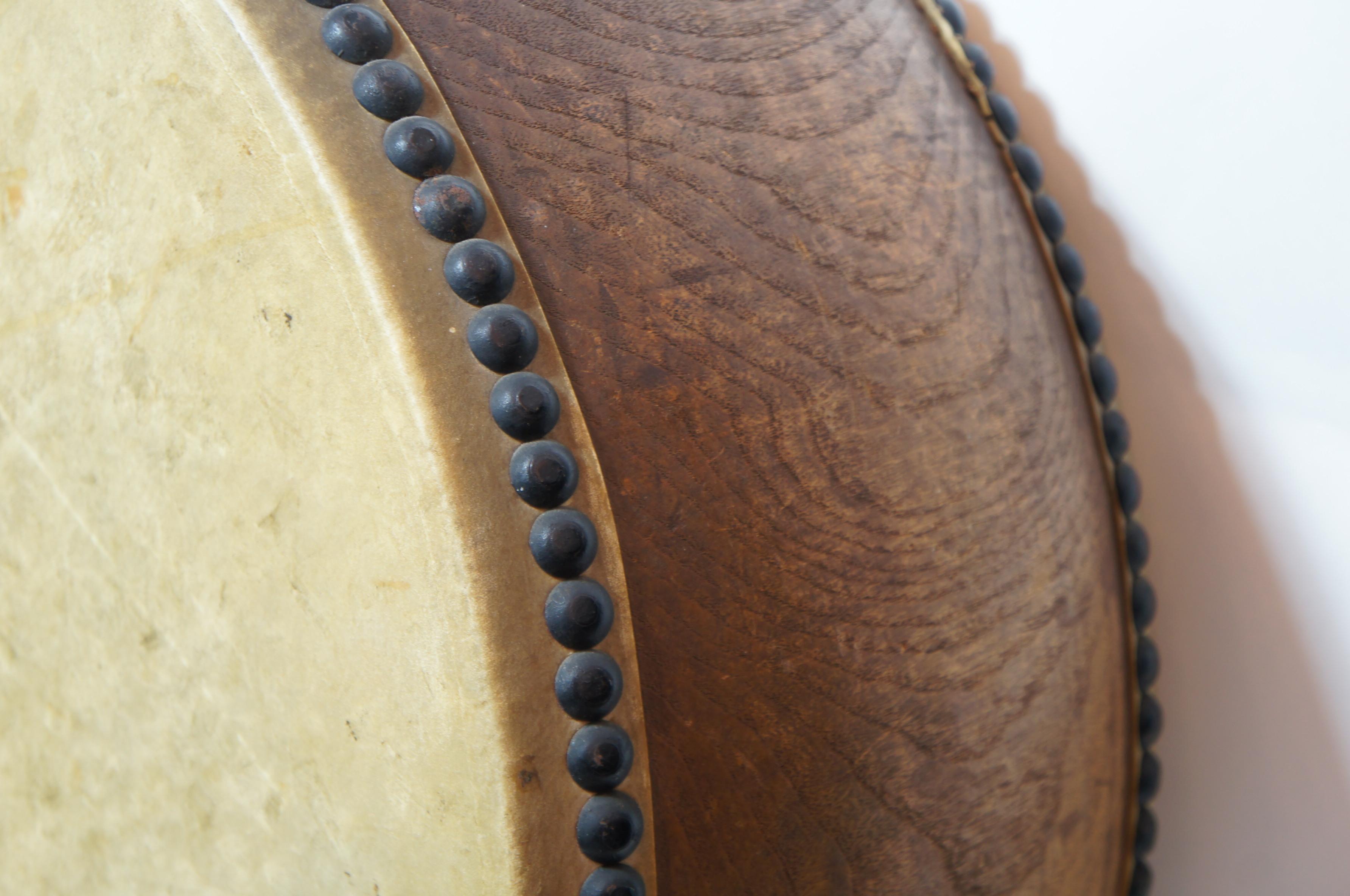 Hide 20th Century Japanese Traditional Flat Drum, Hira Taiko For Sale