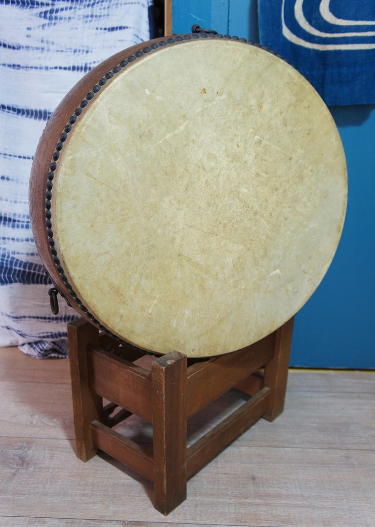 20th Century Japanese Traditional Flat Drum, Hira Taiko For Sale at 1stDibs