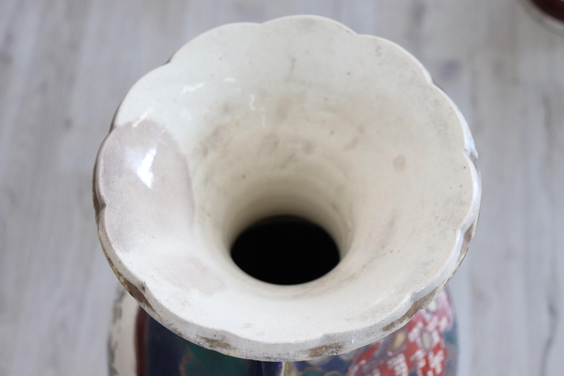 20th Century Japanese Vintage Artistic Satsuma Vase in Decorated Ceramic For Sale 5