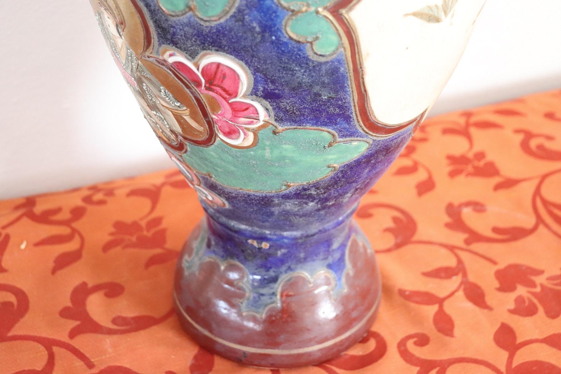 Japanische künstlerische Satsuma-Vase aus verzierter Keramik, Vintage, 20. Jahrhundert im Angebot 2