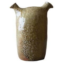 20e siècle Vase en poterie japonaise vintage moderne avec deux becs verseurs
