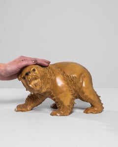 20th Century Japanese Wooden Bear Sculpture