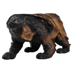 20th Century Japanese Wooden Bear Sculpture