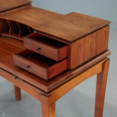 20th Century John Sherrif American Studio Mixed Wood Writing Desk and Chair