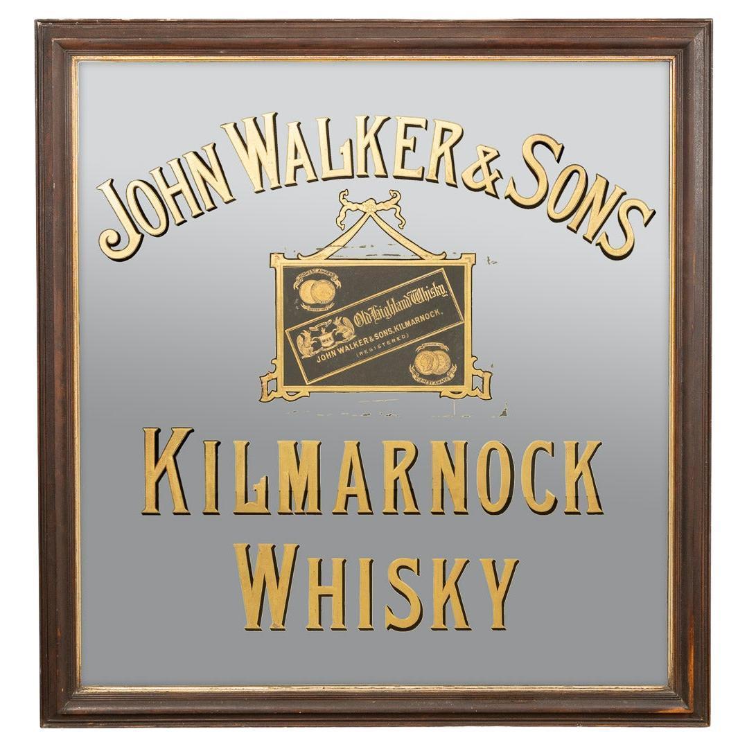 20th Century John Walker Highland Whisky Mirror, c.1900 For Sale