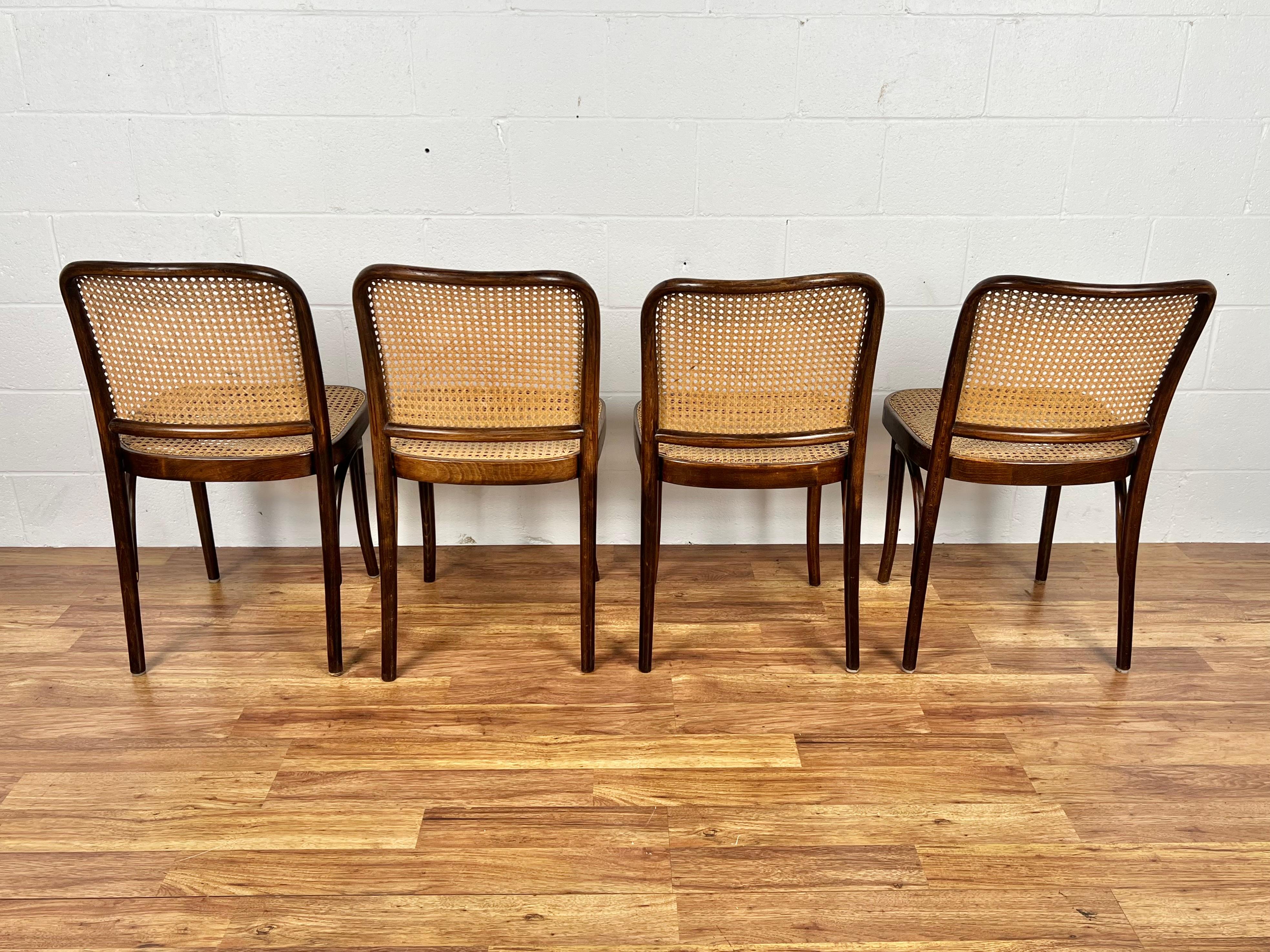 20th Century 20th century Josef Hoffmann bentwood hand caned FMG Prague chairs made in Poland