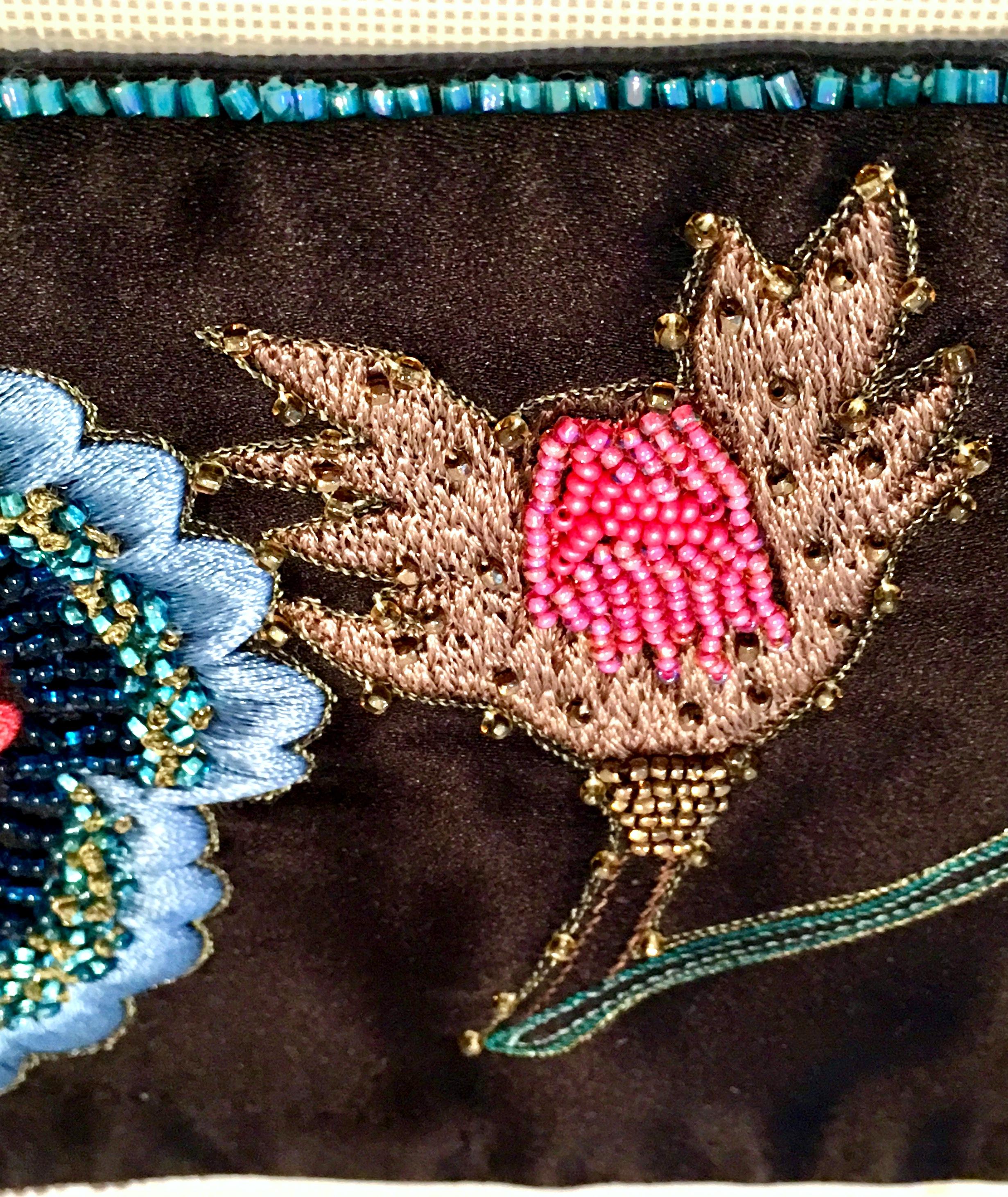 20th Century Josi Natori Silk Beaded & Embroidered Cumber Sash Belt 4