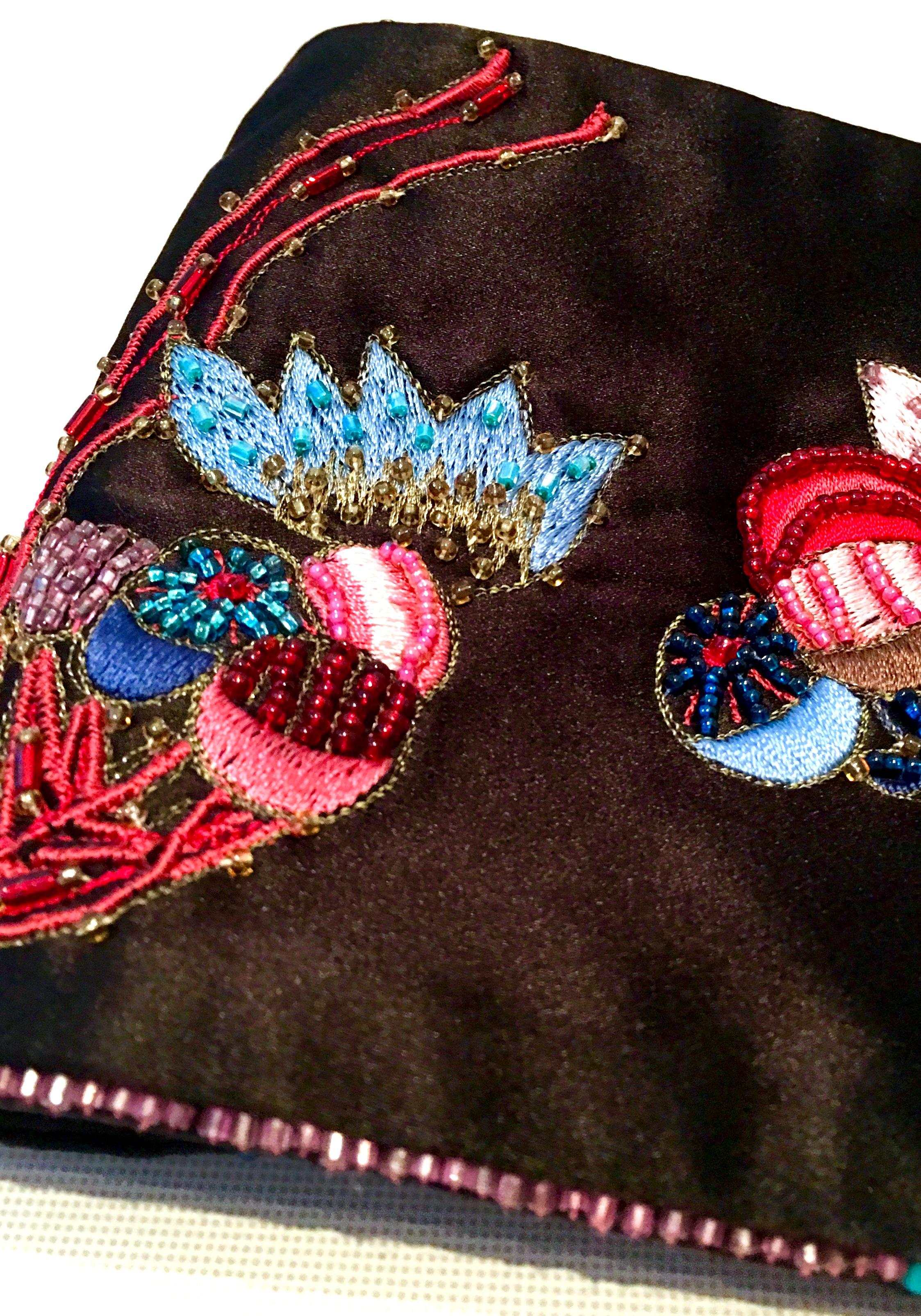 20th Century Josi Natori Silk Beaded & Embroidered Cumber Sash Belt 2