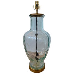 20th Century Jumbo Glass Bottle as Lamp on Custom Giltwood Base