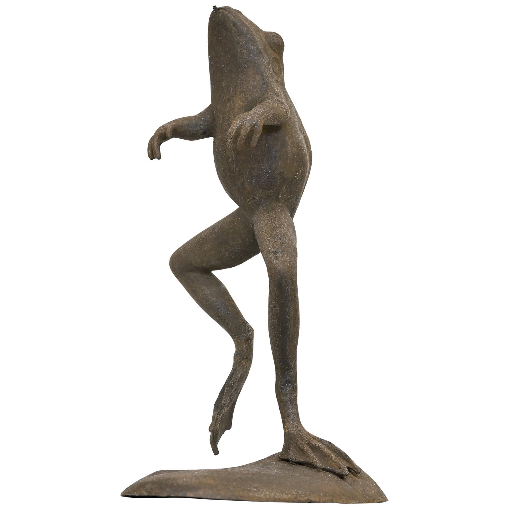 20th Century Jumping Frog as a Water Spout England circa 1920-1930 Iron