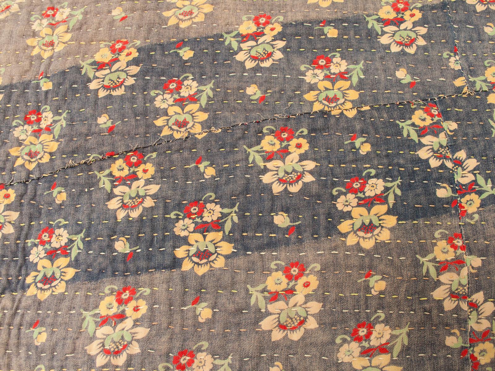 Quilted 20th Century Kantha Quilt, India