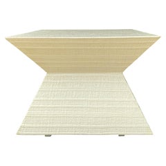 20th Century Karl Springer Style Raffia Covered Square Coffee Table