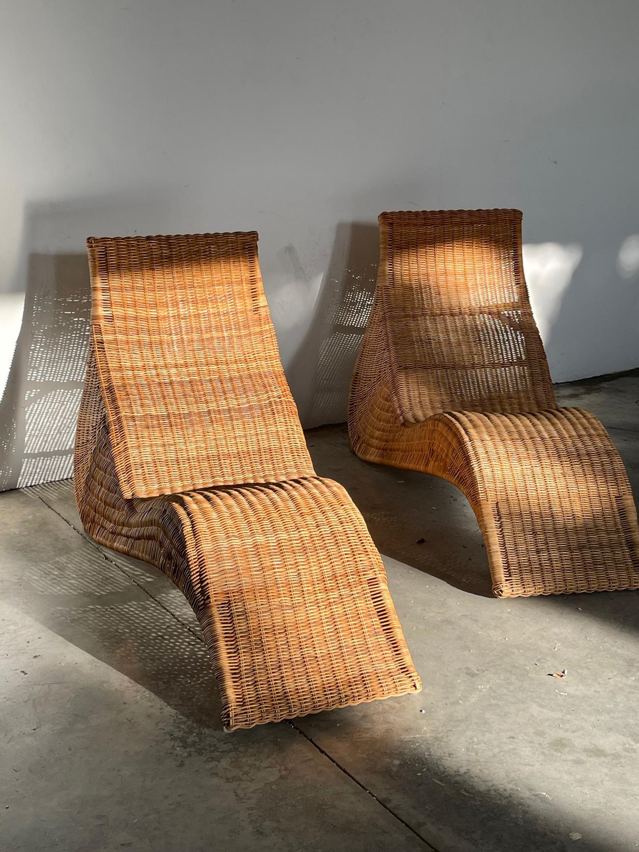Hand-Crafted 20th Century Karlskrona Rattan Wicker Lounge Chair