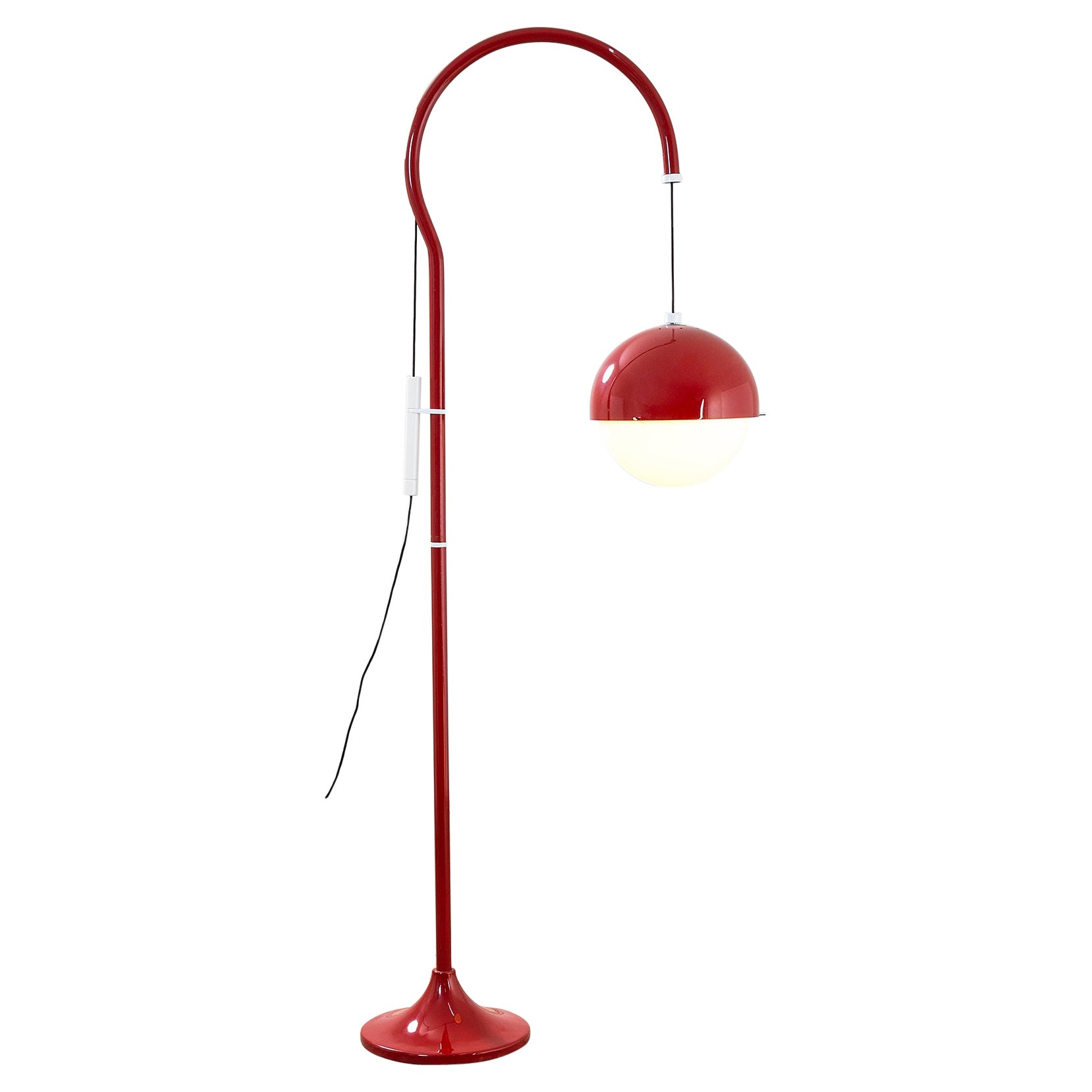 Lámpara de pie roja Kartell del siglo XX Mod. 4055 de Luigi Bandini Buti '70
