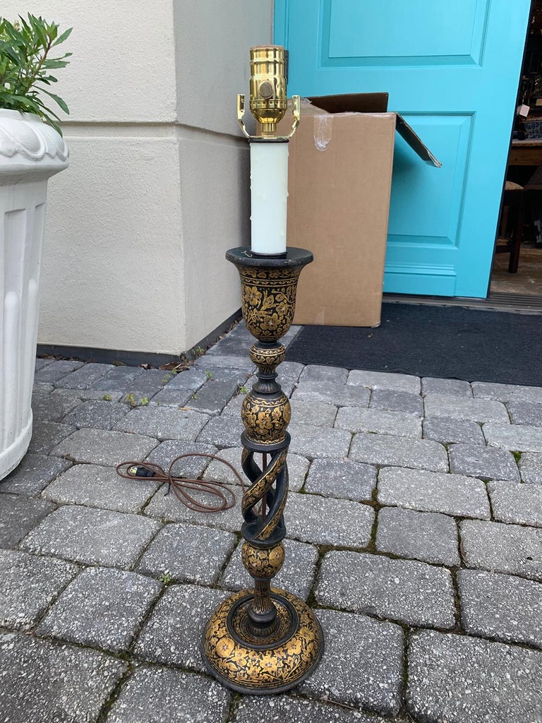 20th Century Kashmiri Candlestick Table Lamp at 1stDibs