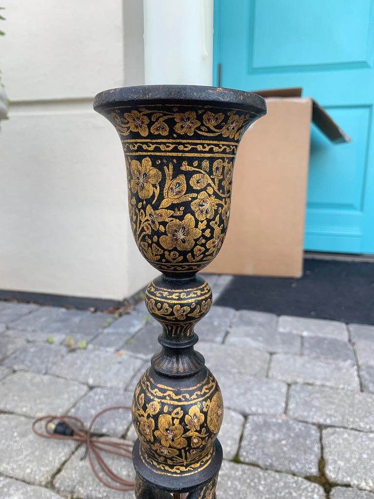 20th Century Kashmiri Candlestick Table Lamp at 1stDibs