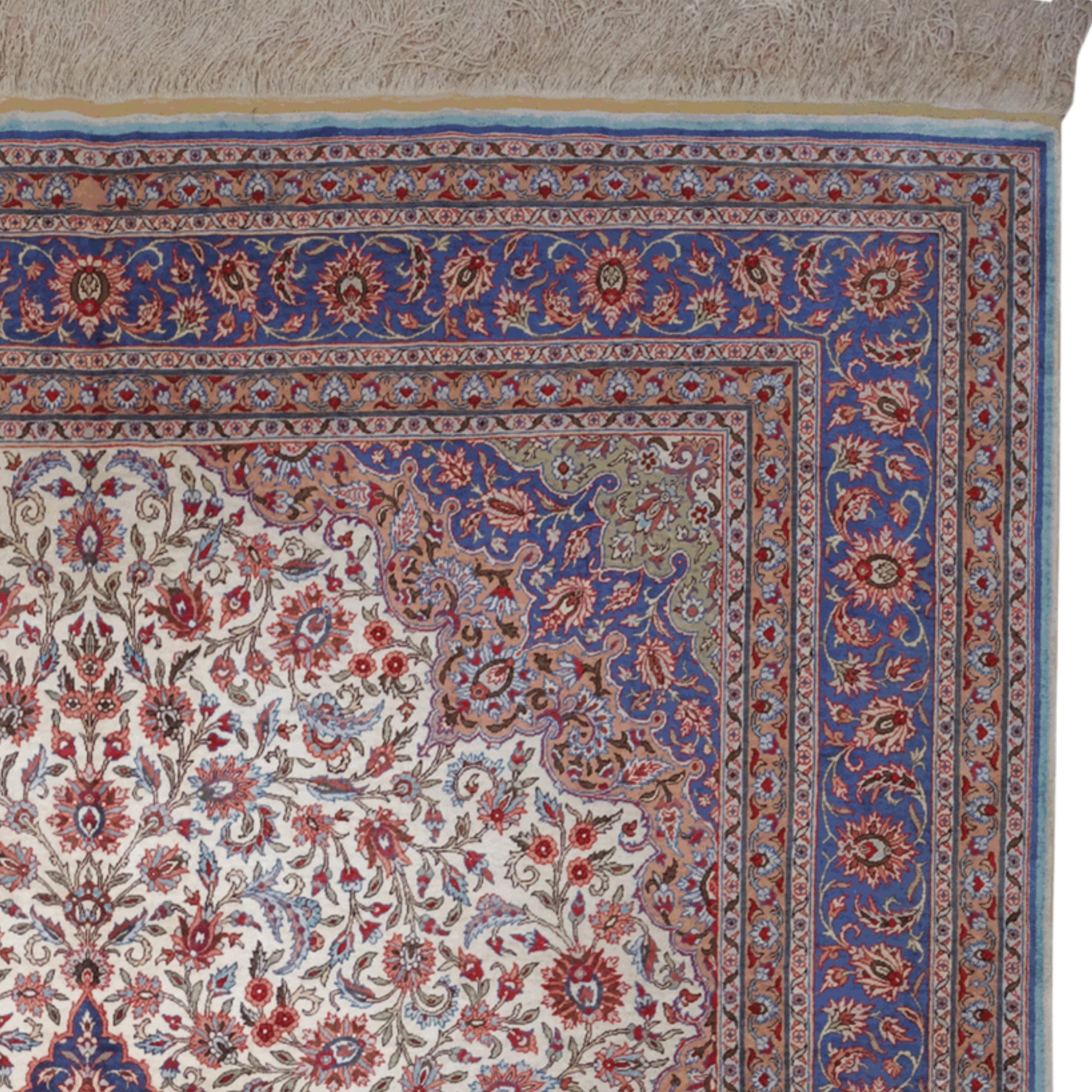 Hand-Woven 20th Century Kayseri Silk Carpet For Sale