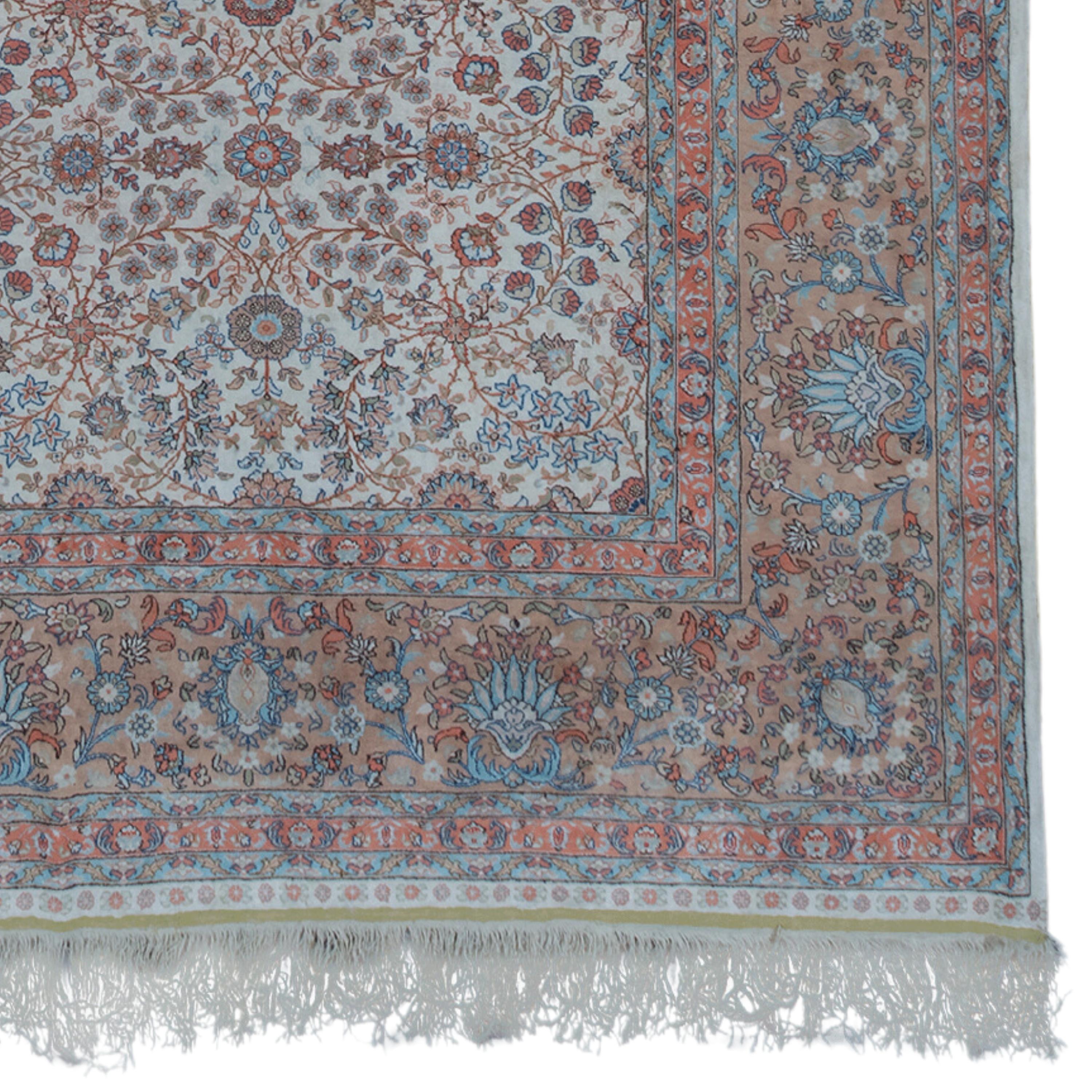 20th Century Kayseri Silk Carpet - Vintage Turkish Silk Carpet For Sale 2