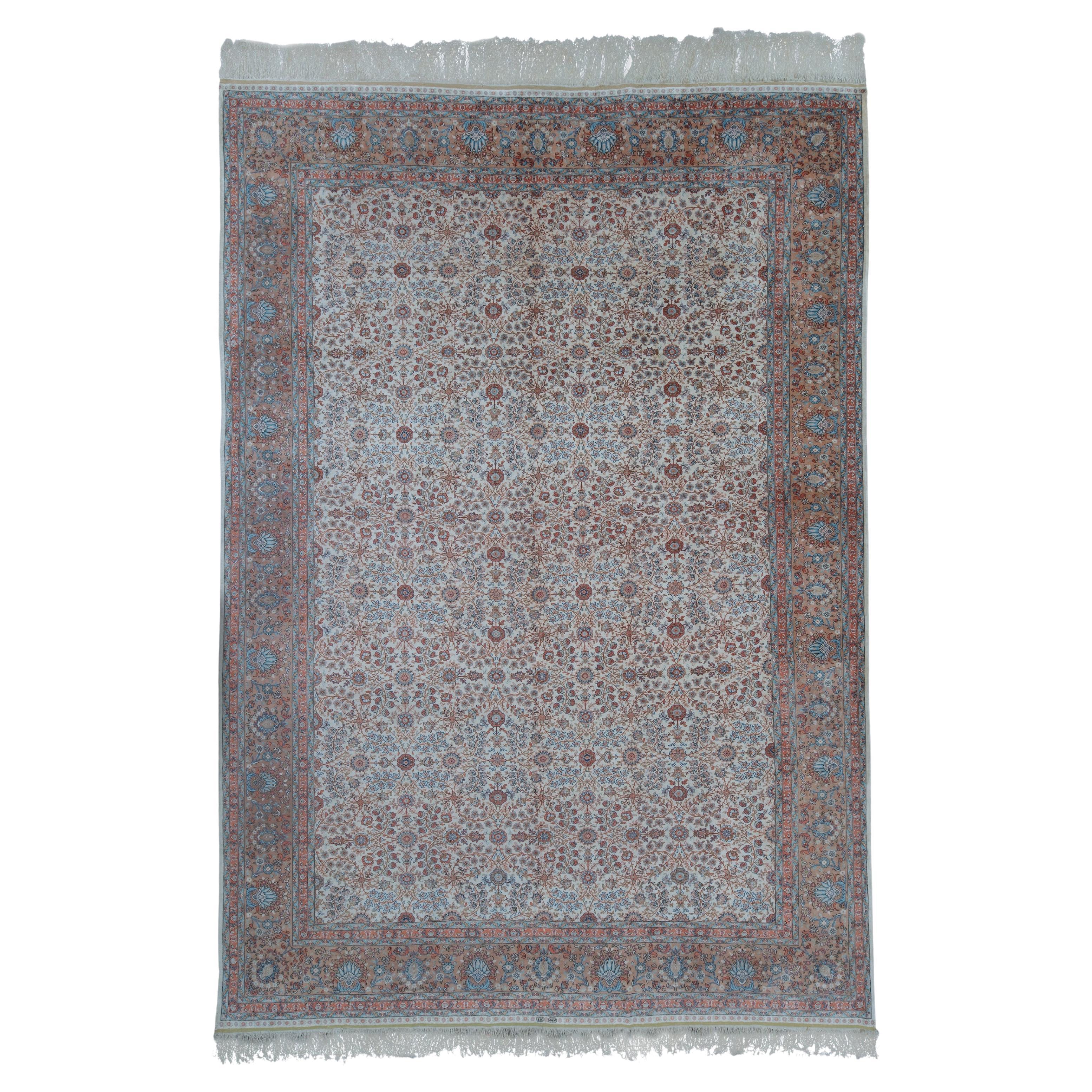 20th Century Kayseri Silk Carpet - Vintage Turkish Silk Carpet For Sale