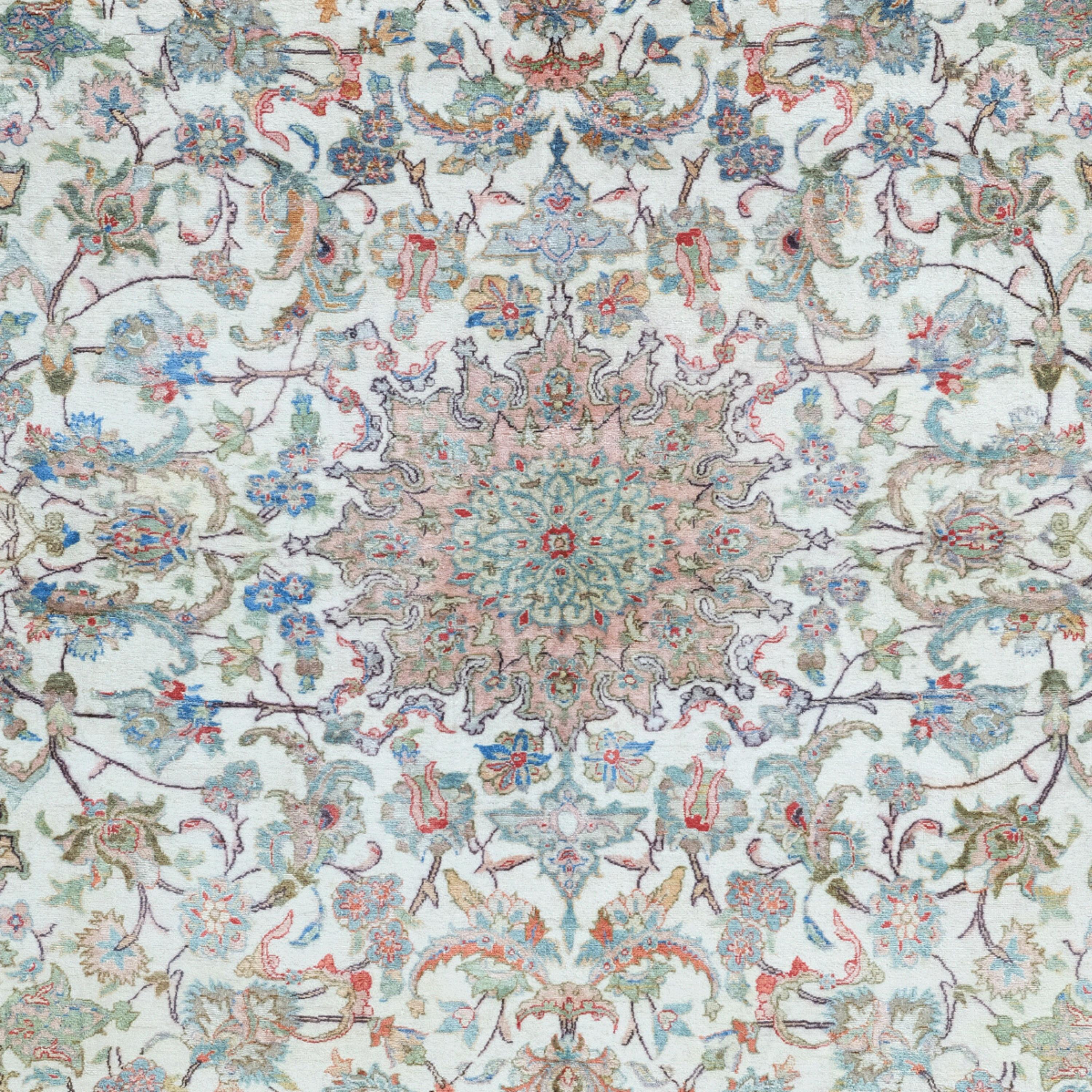 20th Century Kayseri Silk Carpet - Vintage Turkish Silk Carpet, Silk Rug In Good Condition For Sale In Sultanahmet, 34