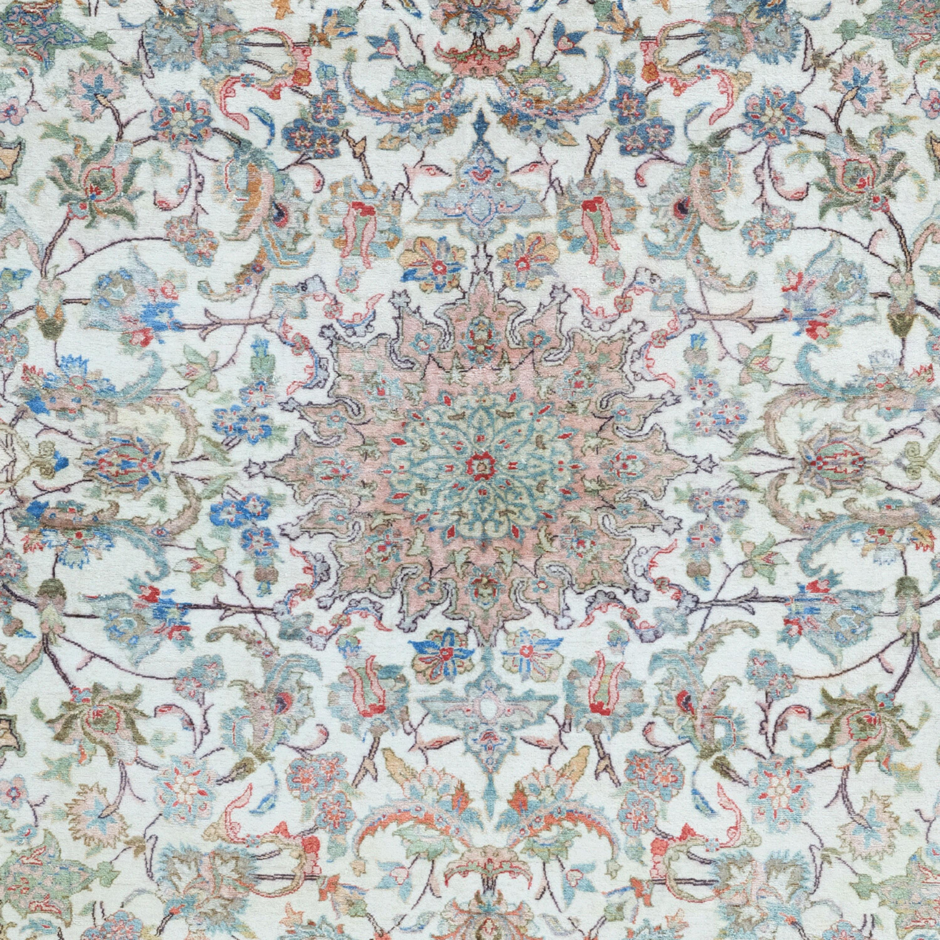 Alfombra de seda Kayseri del siglo XX - Alfombra de seda turca vintage, Alfombra de seda Turco en venta