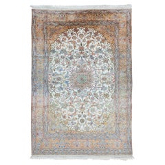 Tapis de soie de Kayseri du 20ème siècle - Vintage Turkish Silk Carpet, Silk Rug