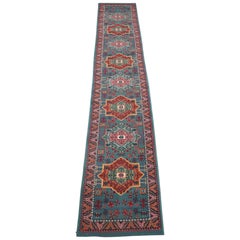 Used 20th Century Kazak Caucasian Rug, Long Runner, Orient Carpet